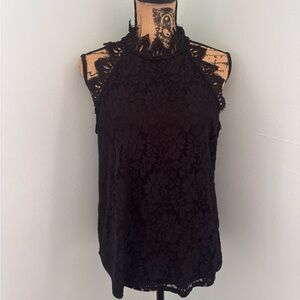 Elegant Black Lace Halter Top